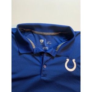 Indianapolis Colts Polo Shirt Mens XXL Blue Nike Dri Fit NFL Football Training